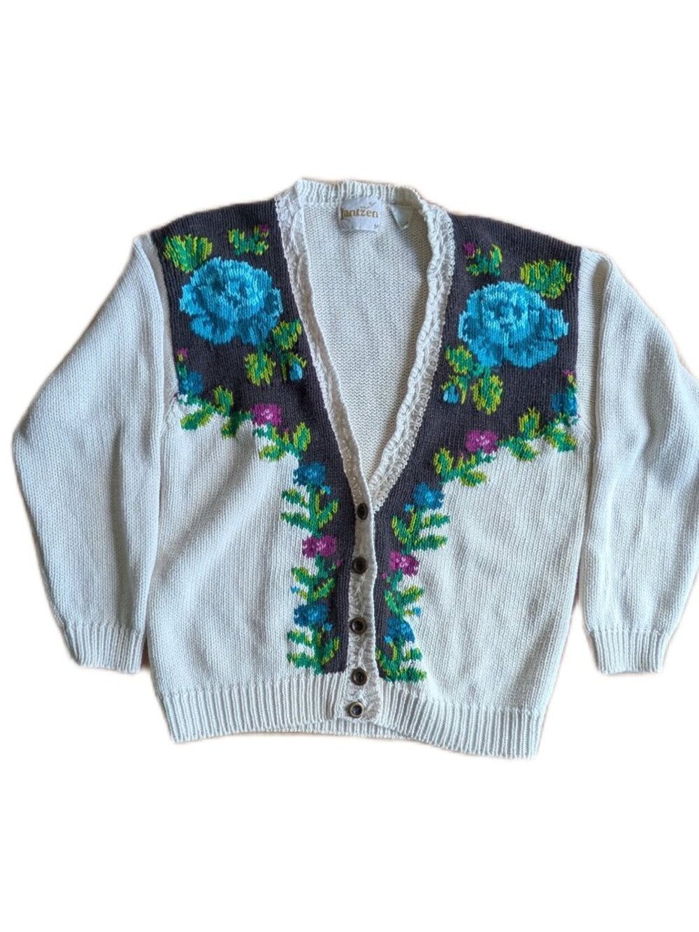 Chunky Vintage Floral Cardigan